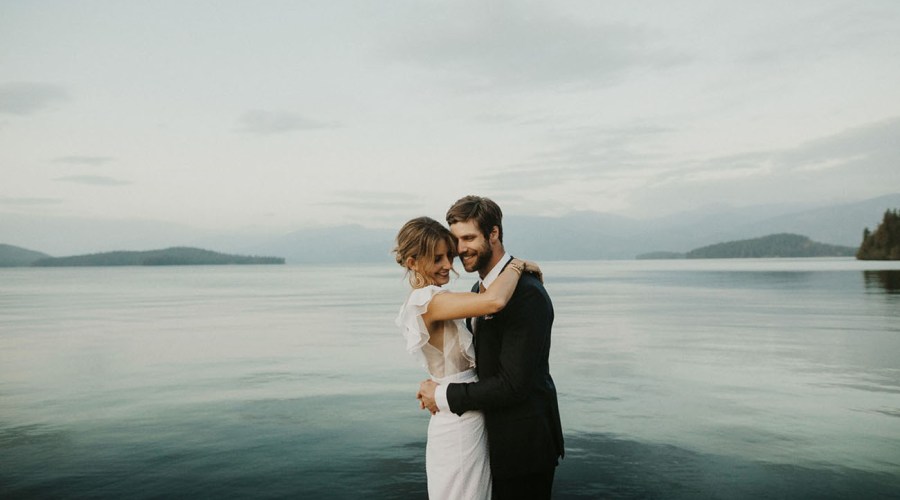 Modern Meets Rustic Autumn Lake Wedding