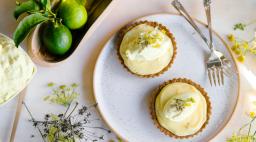 Lime Tartlets with Orange Blossom Cream and Toasted Fennel