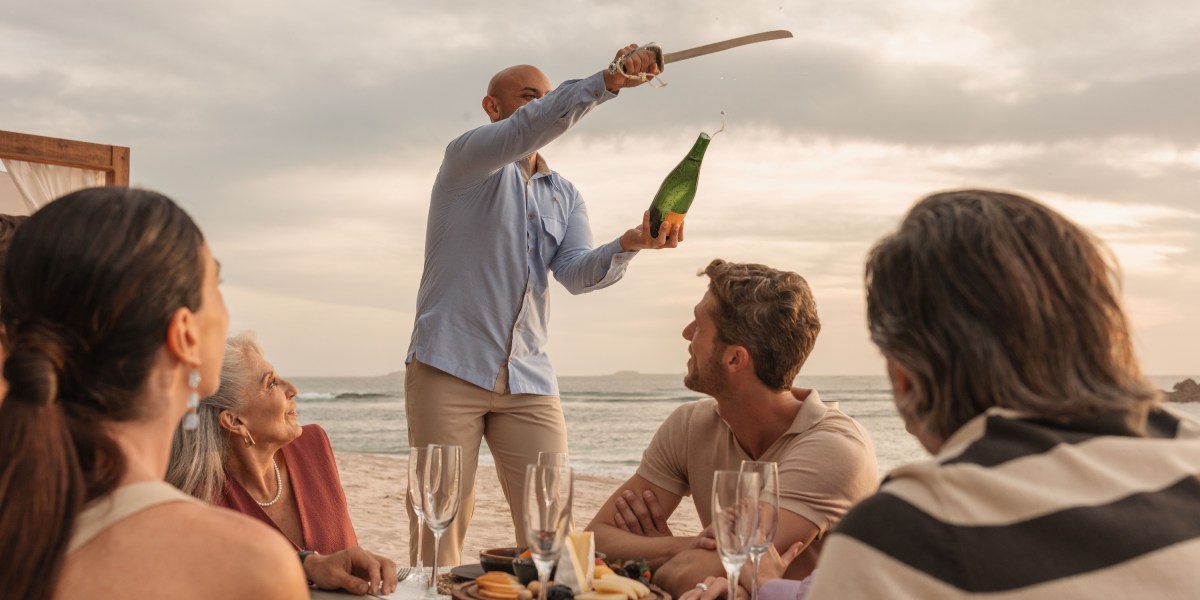 Champagne sabre at St. Regis Punta Mita
