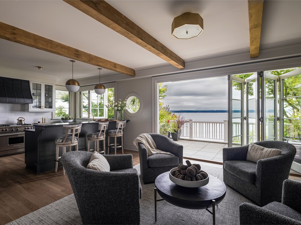 Kitchen Living Area Seattle Nautical House by Dyna Builders