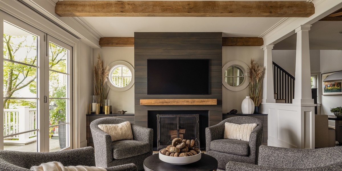 Living Room Seattle Nautical House by Dyna Builders