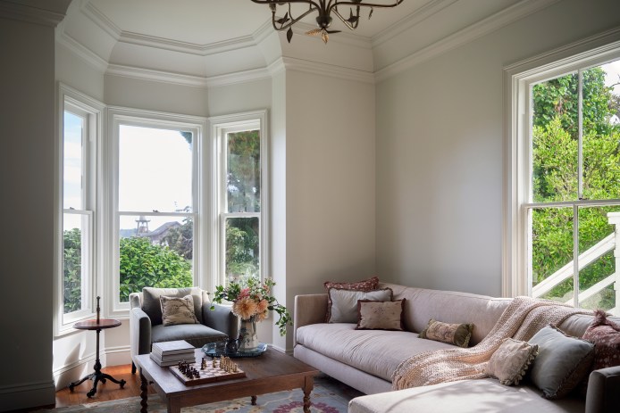 Living Room Window in Mendocino Italianate House by Atelier Julienne