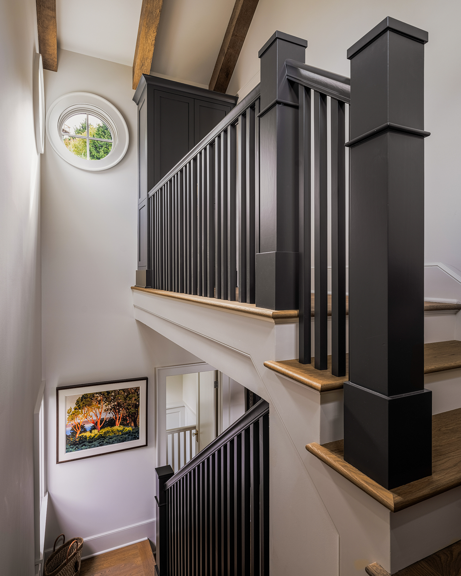 Stairs Seattle Nautical House by Dyna Builders