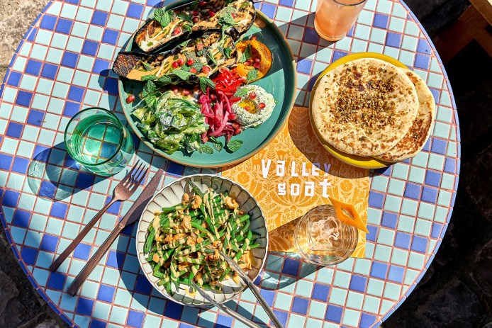 Overhead view of Valley Goat food