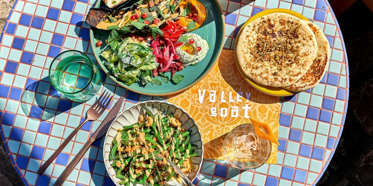 Overhead view of Valley Goat food