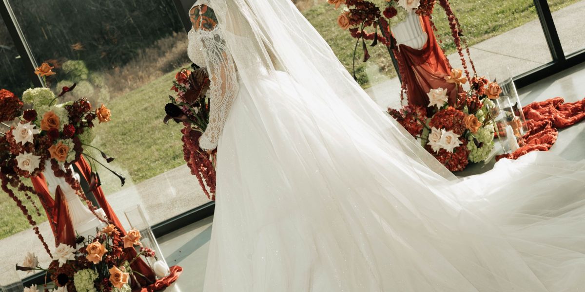 Bride Holding Burgundy Amaranthus