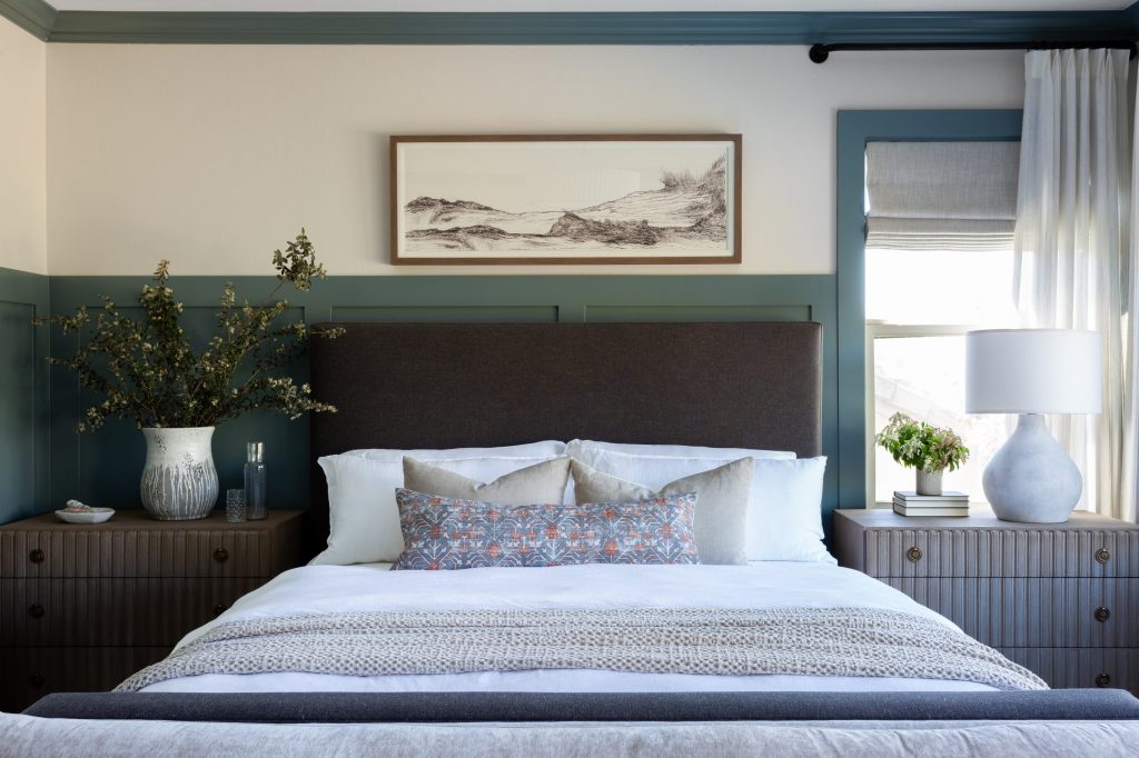 Color capping bedroom design by Lindsey Brooke