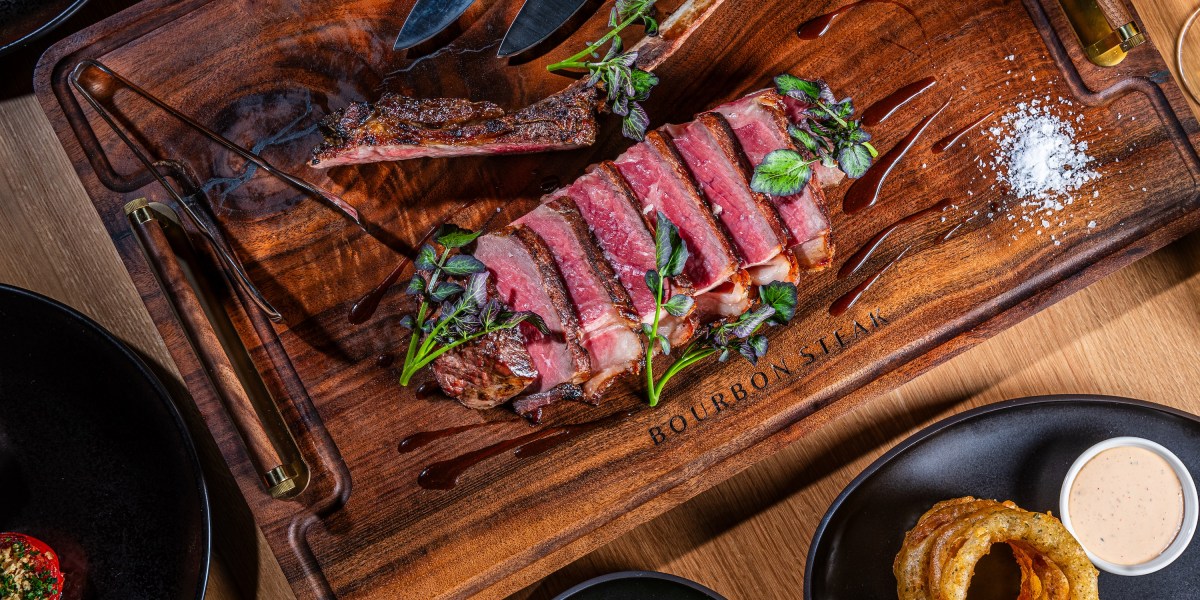 Steak on a wooden board