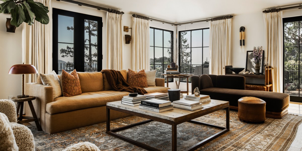 Living area at Julianne Hough's home, designed by Jake Arnold