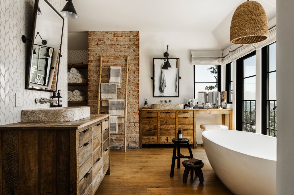 Primary bathroom at Julianne Hough's home