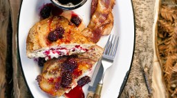 Mascarpone French Toast with Warm Blackberry Syrup