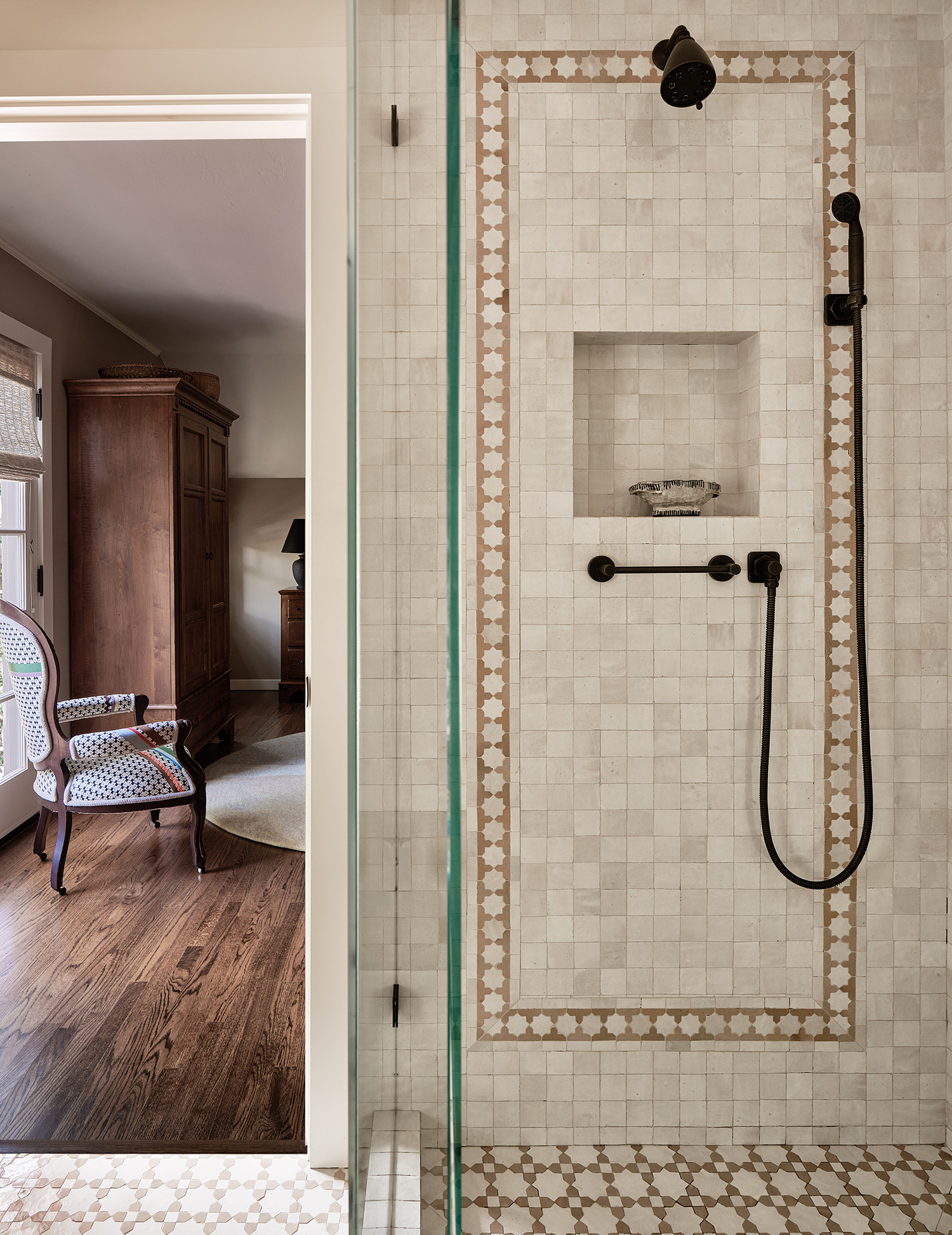 Primary Bathroom in Palo Alto House by Chantal Lamberto