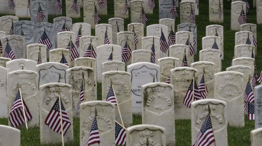 Gravestones with Flags