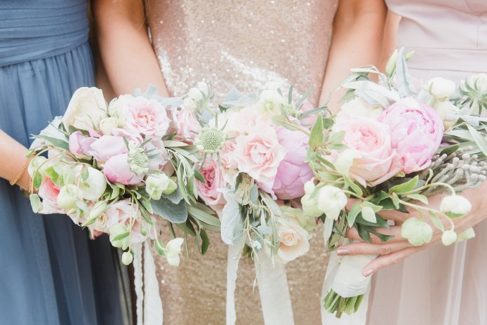 Soft Pink, White, and Gray