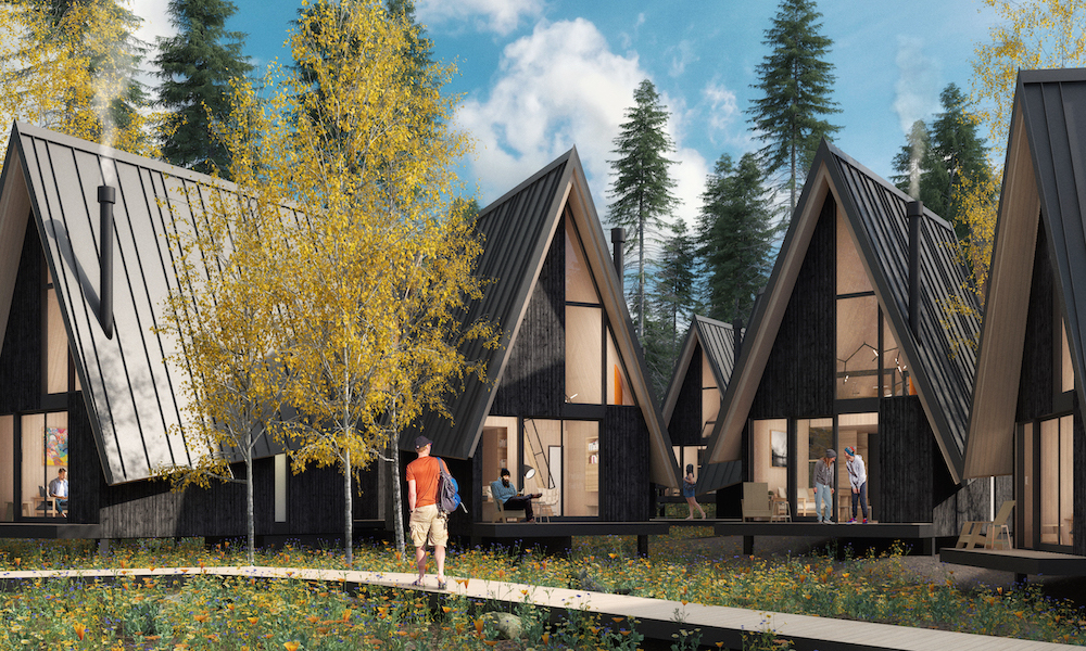 A rendering of the A-Frame Club planned for Winter Park, Colorado