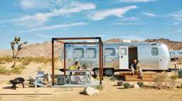 recycled outdoor furniture Loll designs at auto camp Joshua tree