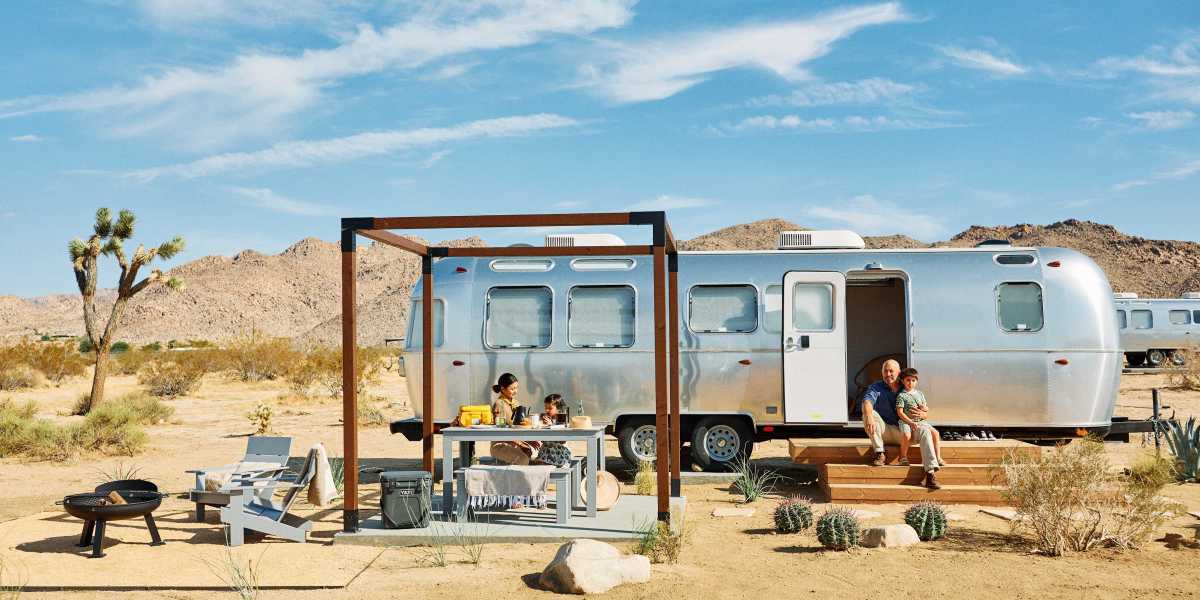 recycled outdoor furniture Loll designs at auto camp Joshua tree