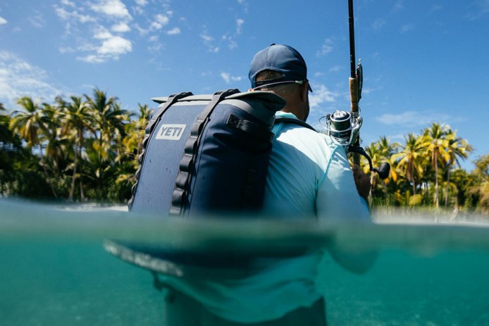 Fisherman Yeti cooler underwater