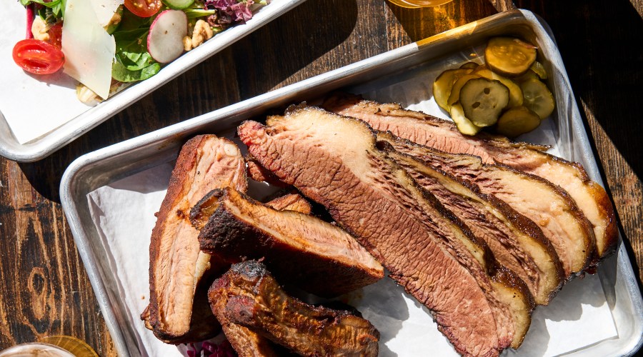 Big Sur Barbecue brisket on trays