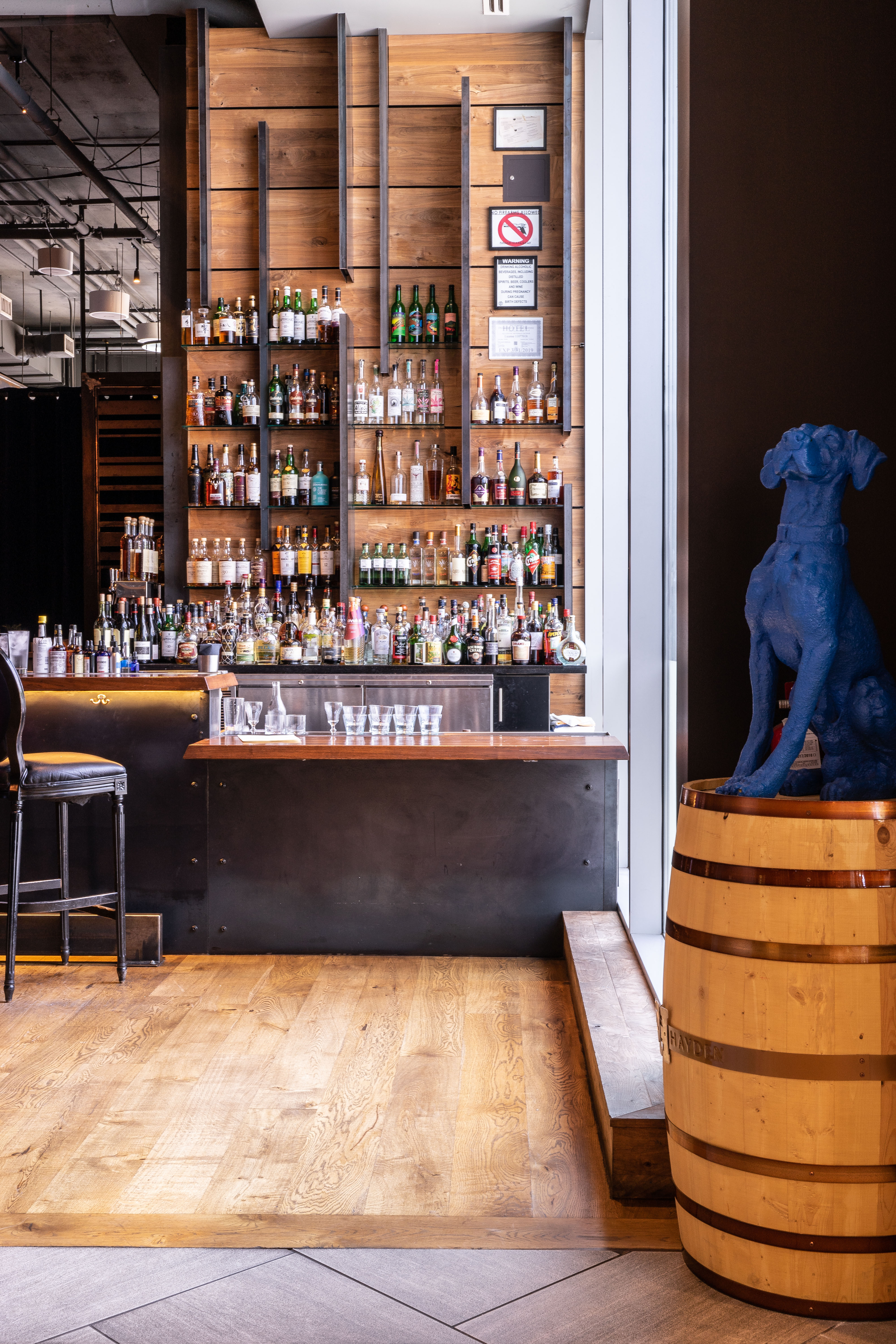 blue-hound-bar-wall