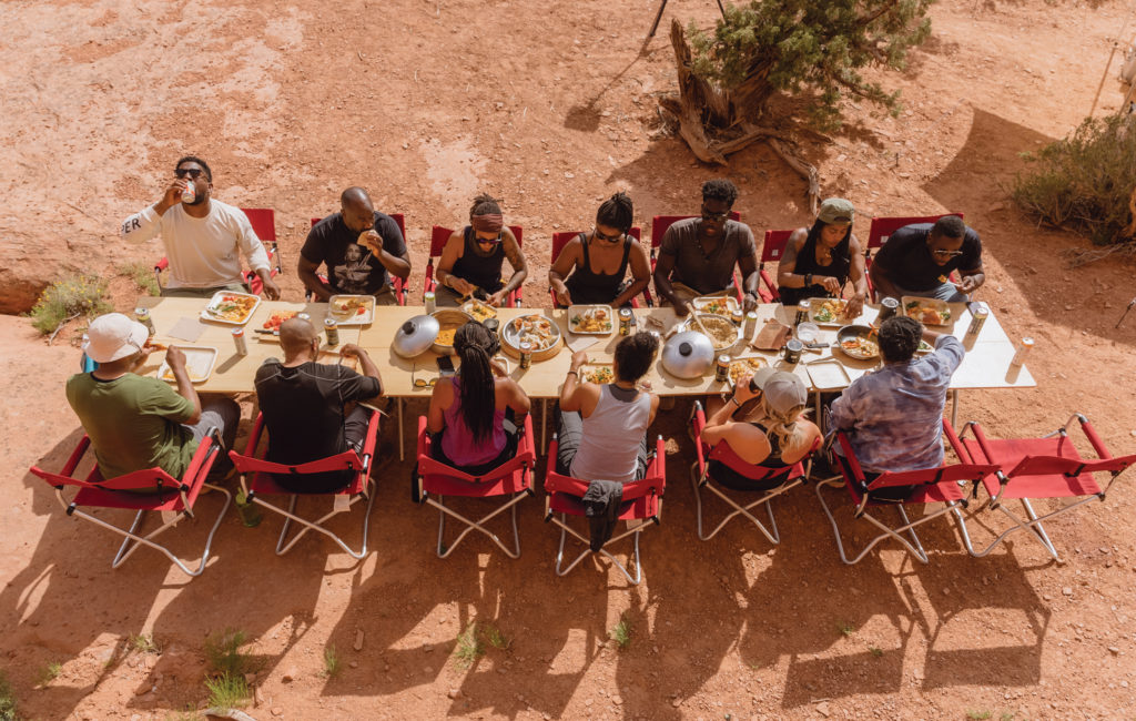 Group camp meal with Camp Yoshi
