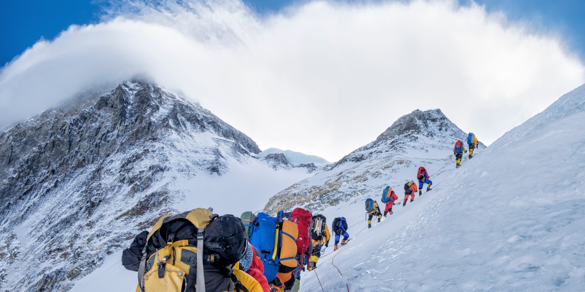 Roped Climbers on Everest