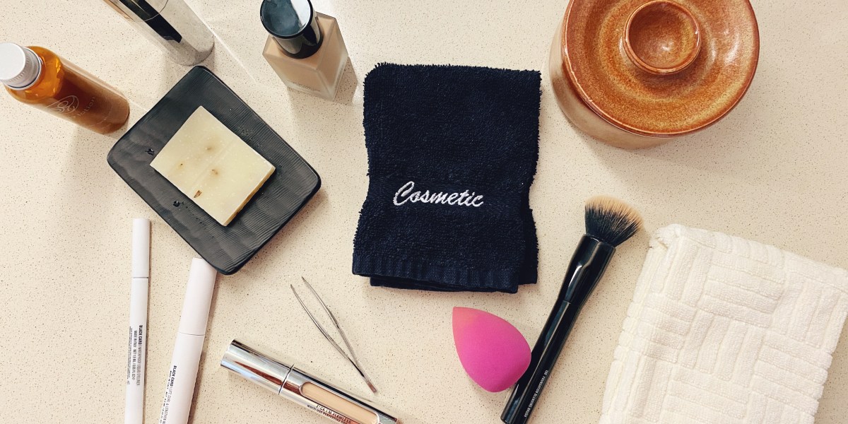 Black makeup towel