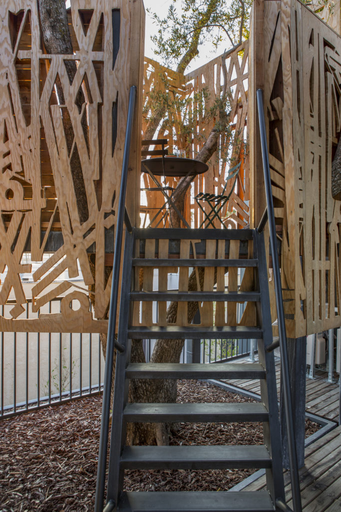 stairs outside at Hollywood treehouse