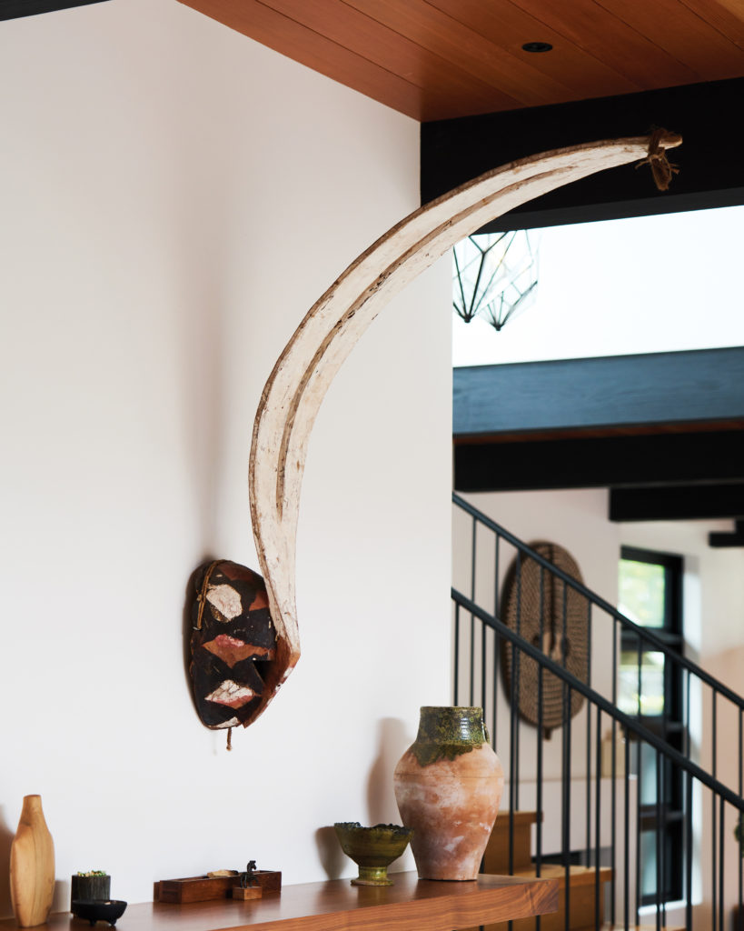 Art/sculpture on wall in Newport Beach home