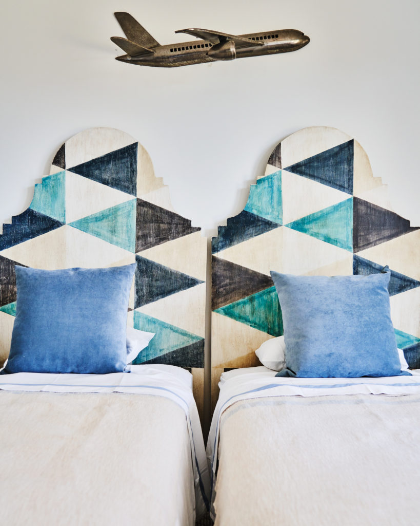 Twin beds in guest bedroom