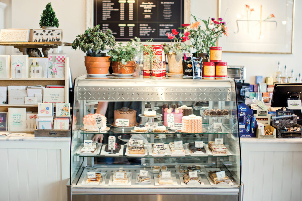 A'Tavola bakery case with cakes