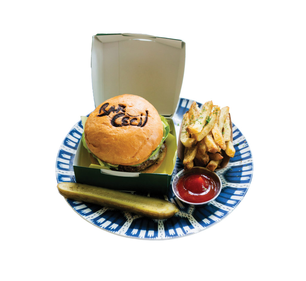 Bar Cecil burger in Palm Springs, California