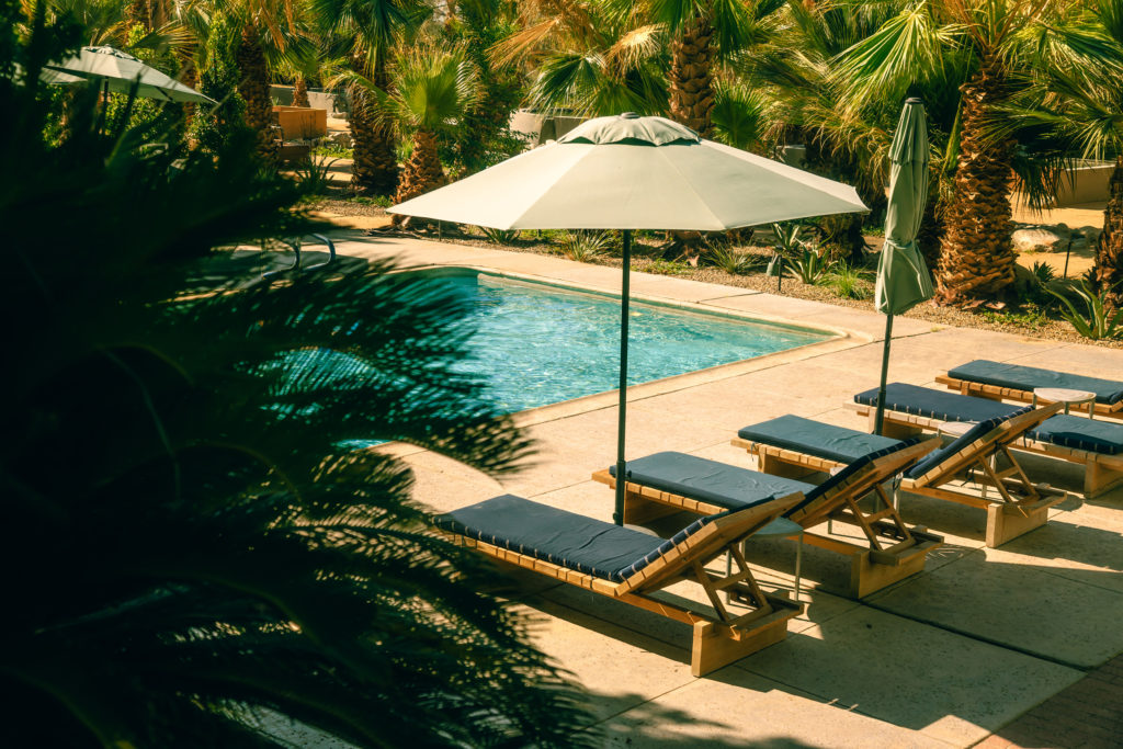 Two Bunch Palms poolside - mineral hot springs resort and spa in Desert Hot Springs, California