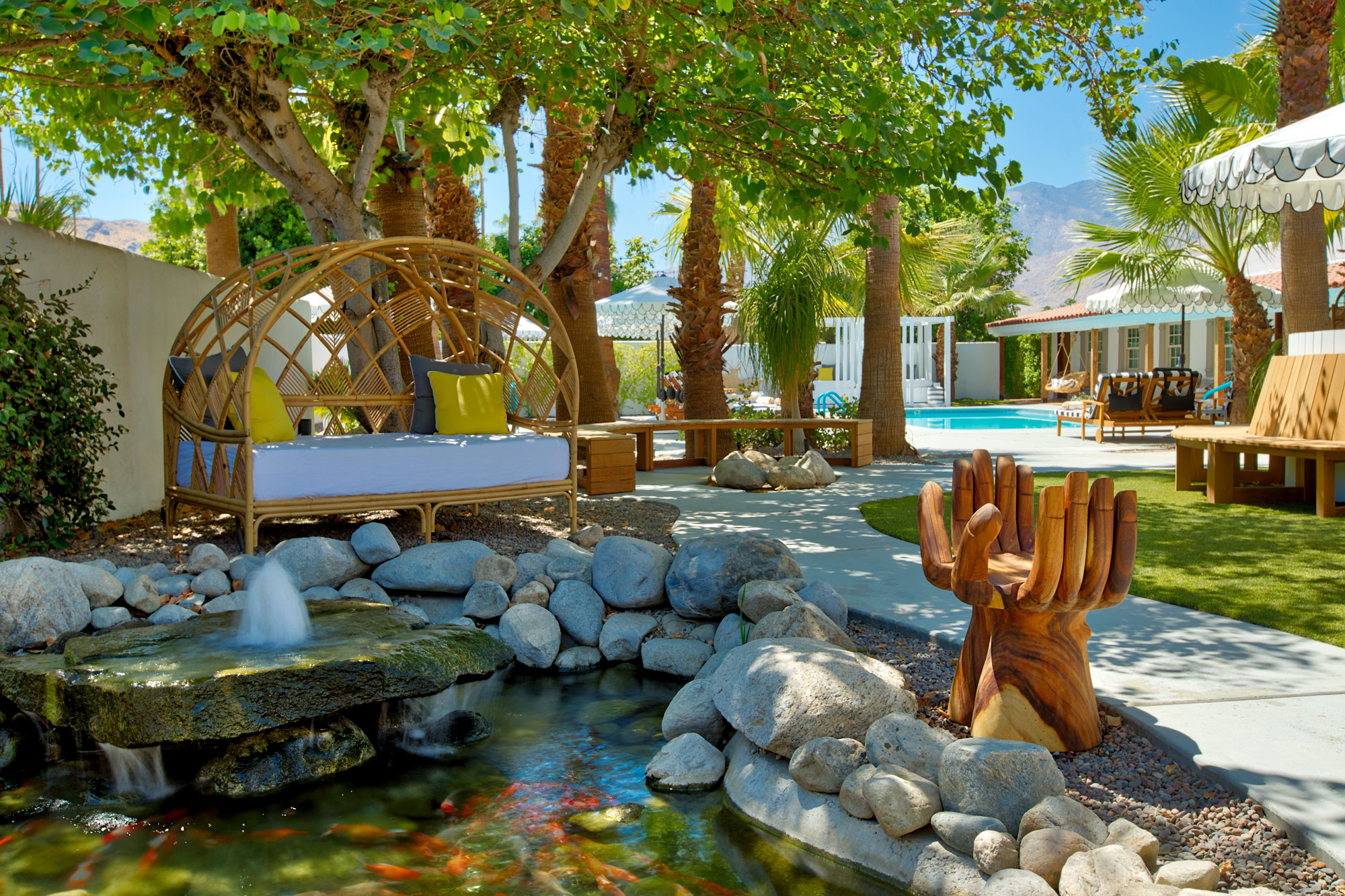 koi-pond-by-pool-at-dive-palm-springs-boutique-hotel