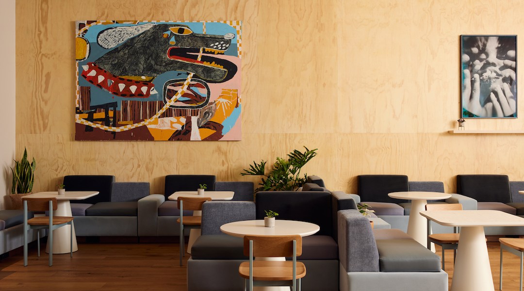 Striking artwork from local creatives adorns the walls at the new Line Hotel SF