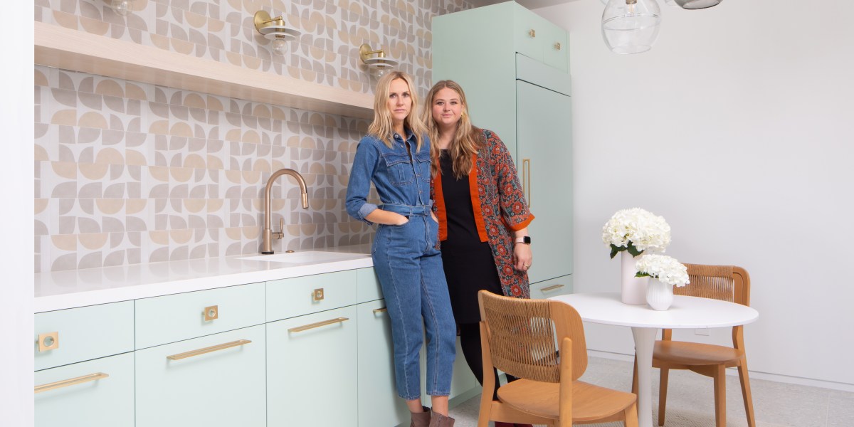 Hilary Gibbs and Georgie Smith with Bio Pic Printed Tile