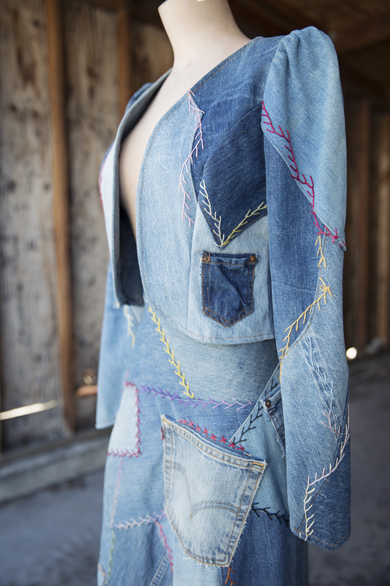 Denim outfit on a mannequin