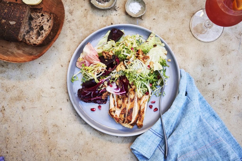 Grilled Chicken Breast with Greens recipe