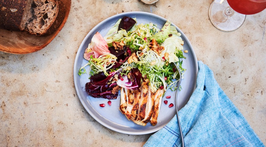 Grilled Chicken Breast with Greens recipe