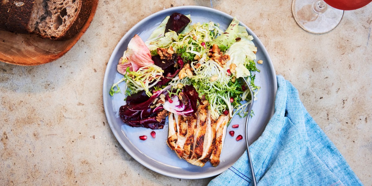 Grilled Chicken Breast with Greens recipe