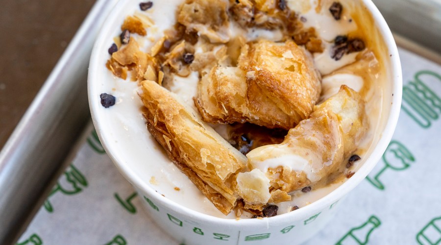 Frozen custard with kouign amann