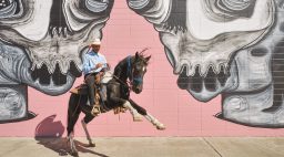 Black cowboy on his horse