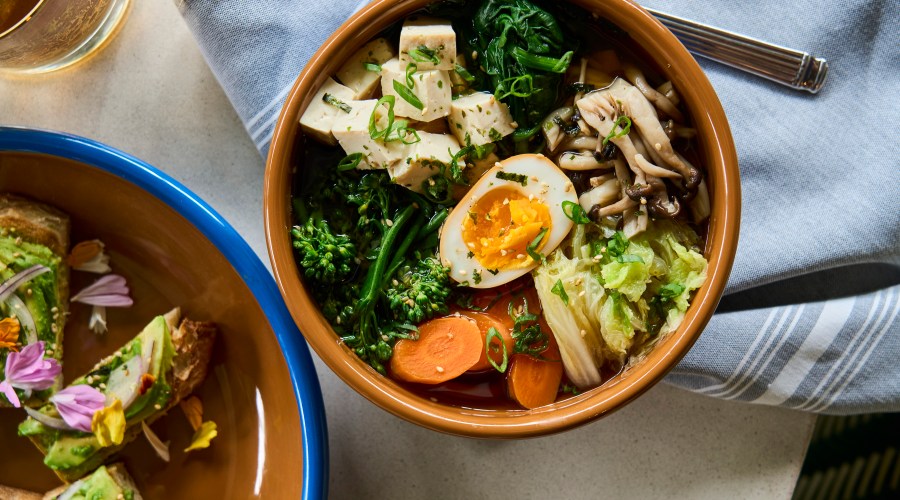 Chef Gabriel Woo's Udon Nabemono and avocado toast
