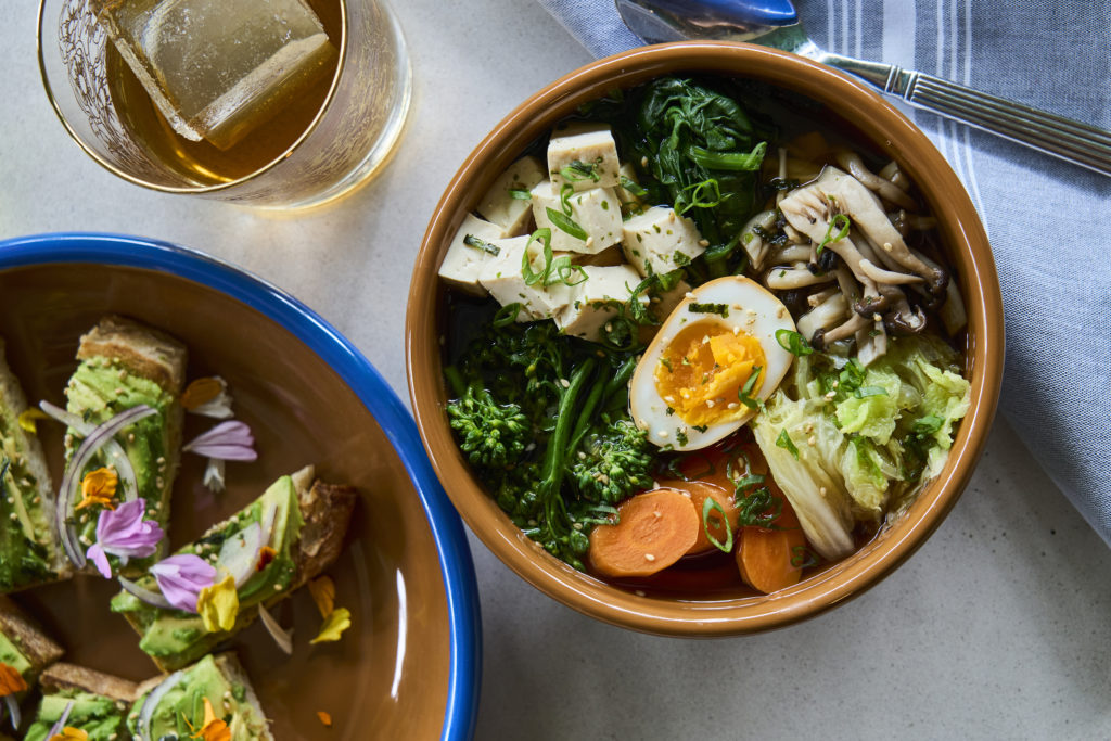 Chef Gabriel Woo's Udon Nabemono and avocado toast