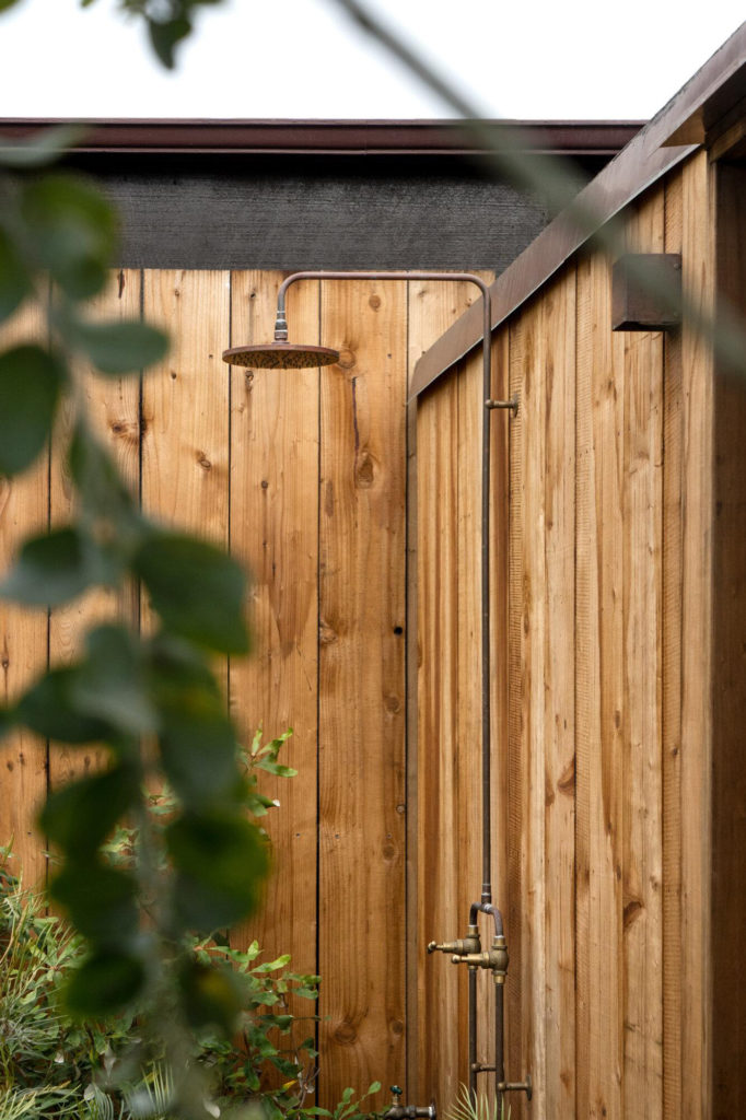 Copper outdoor shower