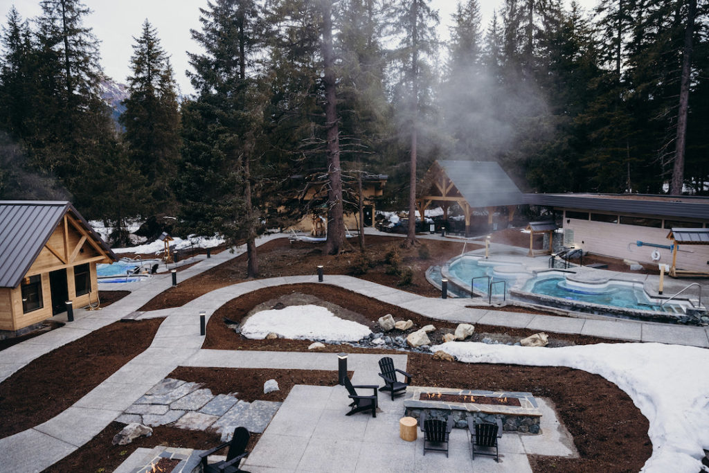 Alyeska Nordic Spa in the snow
