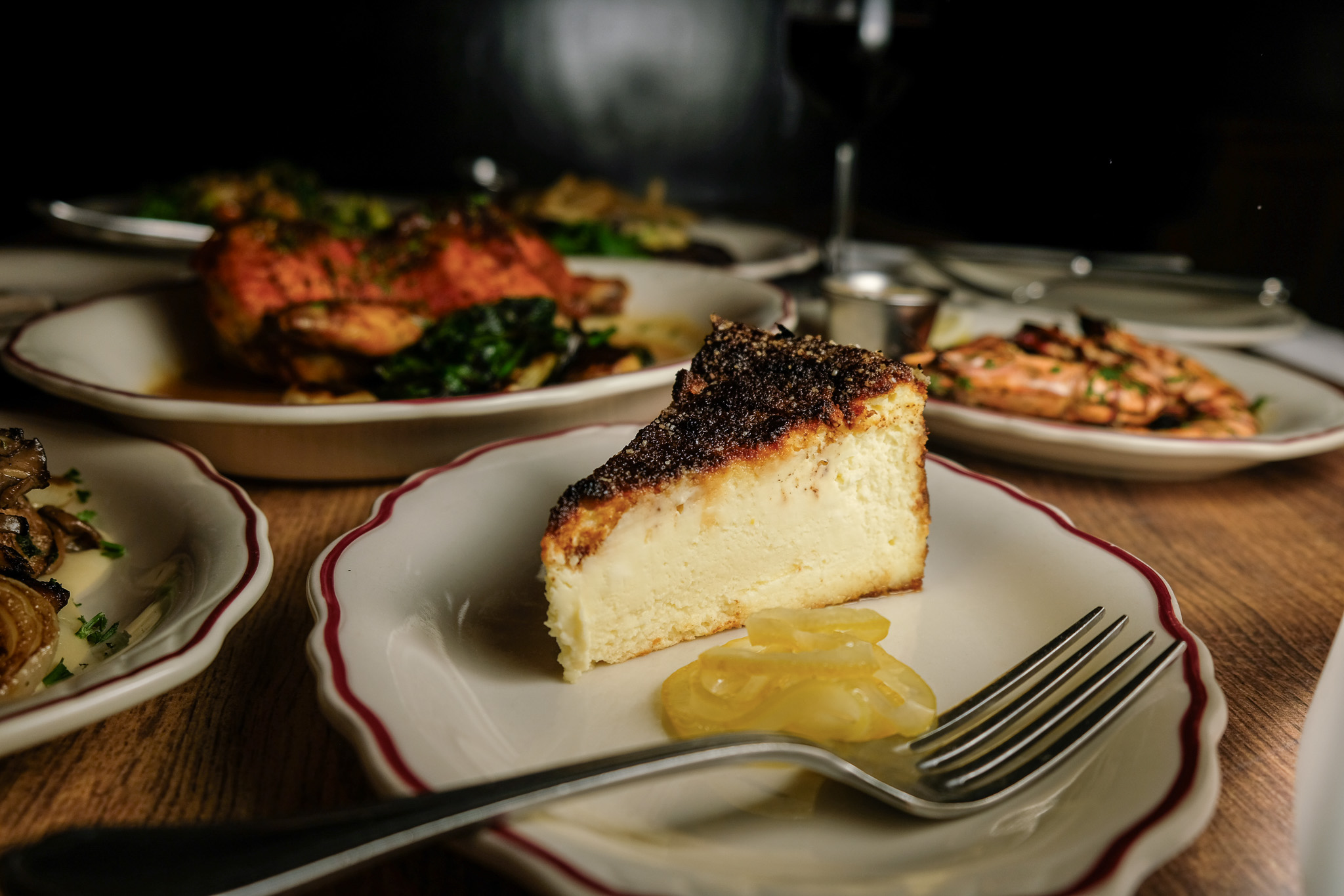 burnt-cheesecake-with-candied-lemon