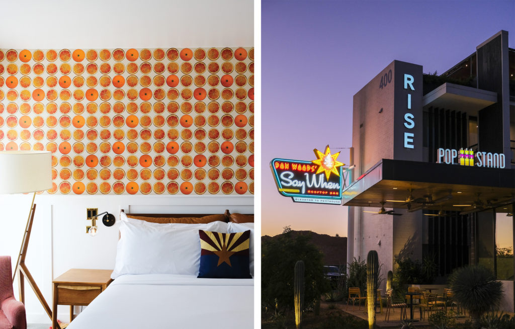 Rise Hotel room and exterior