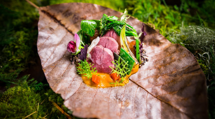 Venison Hobayaki with Carrot Miso