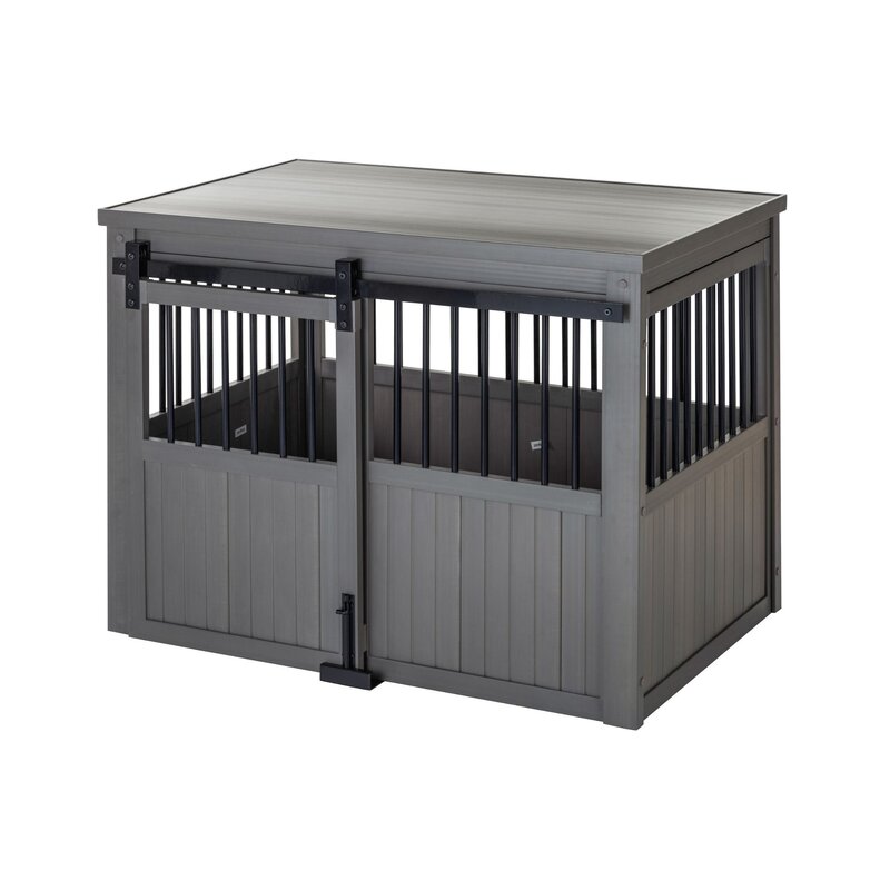 sliding barn door pet crate wayfair